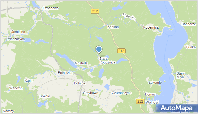 mapa Stara Rogoźnica, Stara Rogoźnica na mapie Targeo